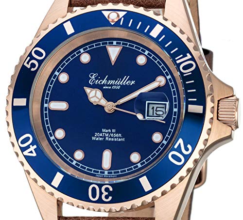 Montre de plongée marron Eichmüller boîtier robuste et sangle - 2