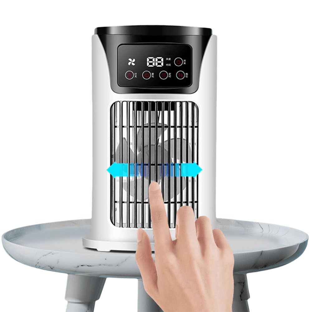 USB Mini Tischventilator mit 6 Geschwindigkeiten 300ml Wasserkühlung Sprühluftbefeuchter kleine mobile Klimaanlage Luftkühler für Zuhause Schlafzimmer Büro Studentenwohnheim Schwarz