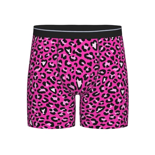 Men's Boxer Briefs Leopard Print Underpants Non Slip Breathable Christmas Flamingo Underwear for Men S-XXL