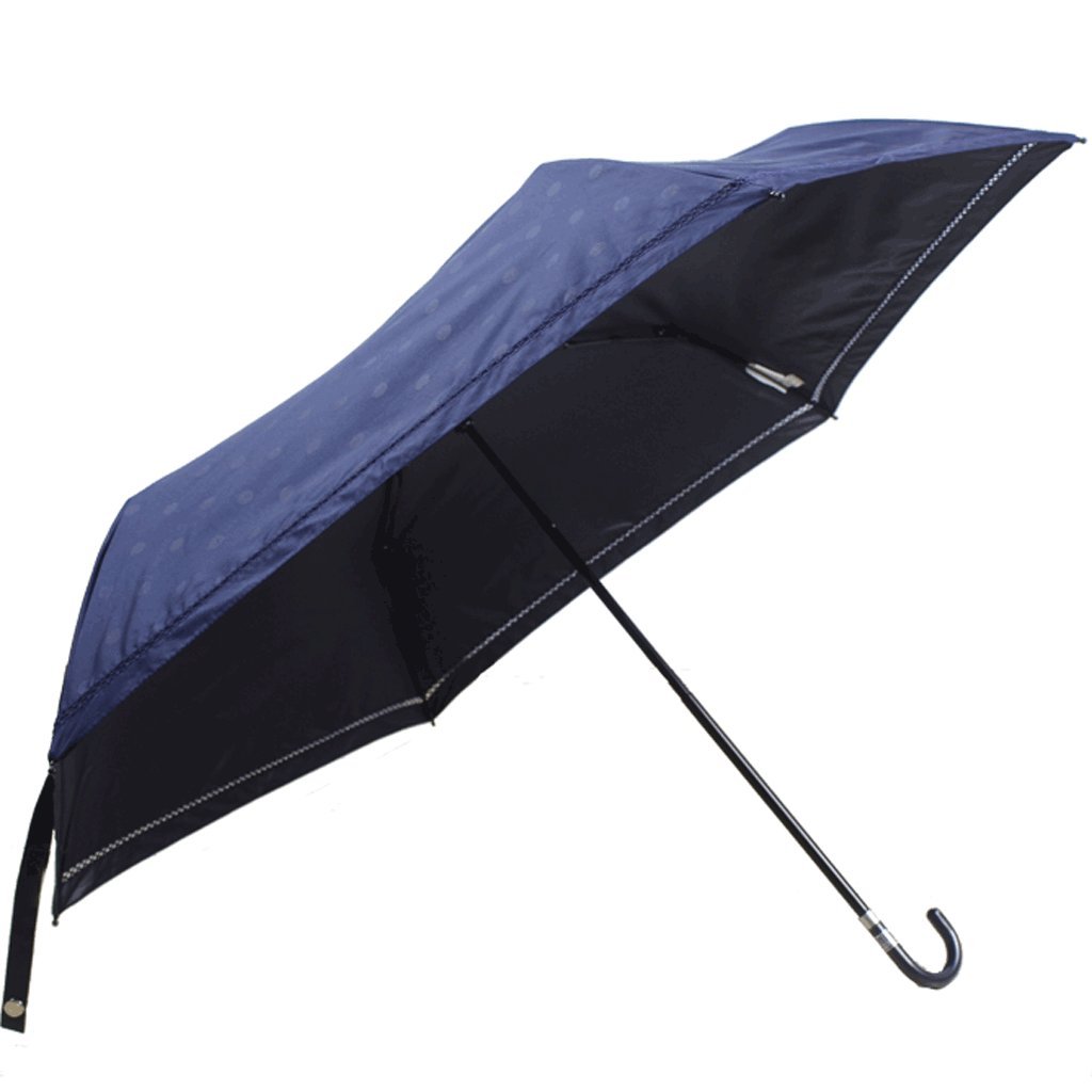 Queen Boutiques Easy to fold Manual Wave Point Parasol Hook Ultra Light Sunshade Tri-Fold Sunscreen Ultra-UV Sunny Rainy Umbrella Rainproof and windproof (Color : A)