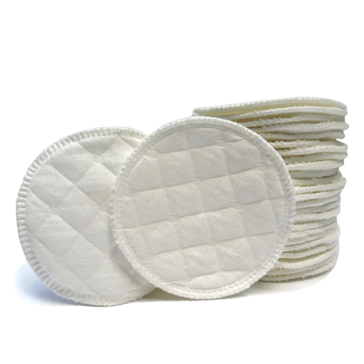 HEMOTON 12pcs Washable Cotton Nursing Pads Reusable Breastfeeding Pads Leakproof Design Breathable Comfortable for Maternity