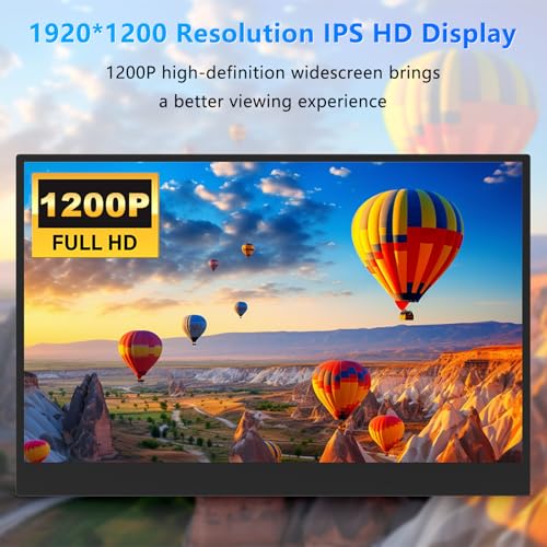 Image of 15.3 Inch Portable Monitor FHD 1200P 60Hz IPS,USB-C External Second Screen, Compatible with Laptop, PC, Mac & Phone, Travel Display for Office Work