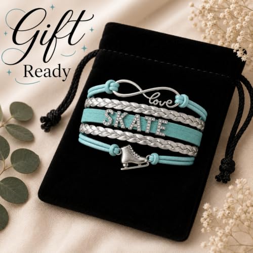 Image of Sportybella - Figure Skating Bracelet, Figure Skating Jewelry, Ice Skating Jewelry, Ice Skate Charm Bracelet - Figure Skating Gifts for Her