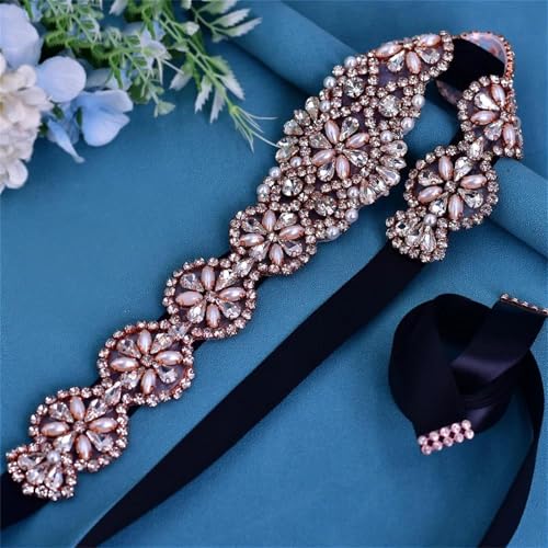 Women Bridal Wedding Belts Bride Rhinestone Formal Prom Party Dress Decoration Ribbon Belts2