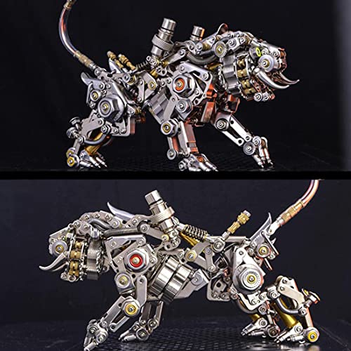 Puzzle 3D metalu, model tygrysa bengalskiego, zestaw samodzielnego montażu, mechaniczne zwierzę, puzzle steampunk, metalowy model, ozdoba biurko