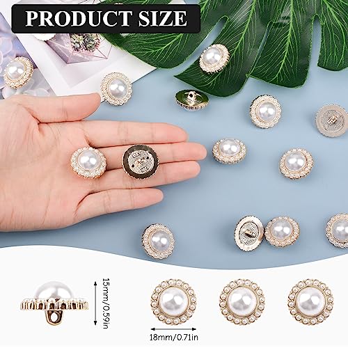 URROMA 30 Pcs Faux Pearl Buttons - Image 2