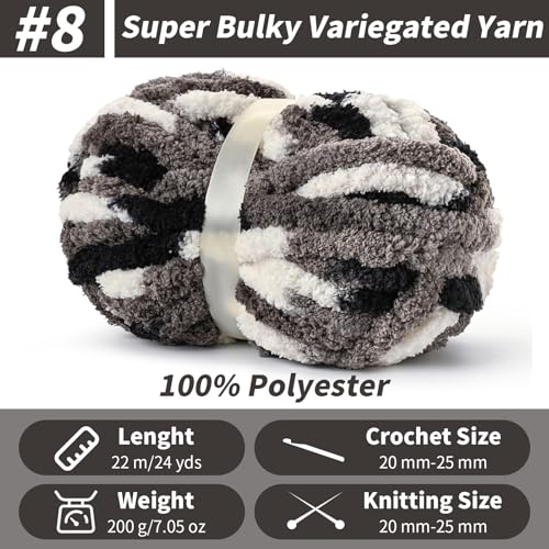 Image of Chunky Jumbo Chenille Yarn Multicolor 10 Pack