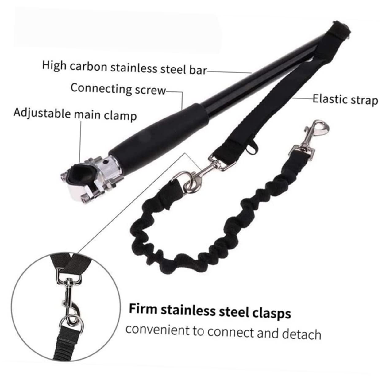 ibasenice Laisse de Traction pour Fixation Accessoire de Randonnée Cyclisme pour Animaux Durable Ajustable