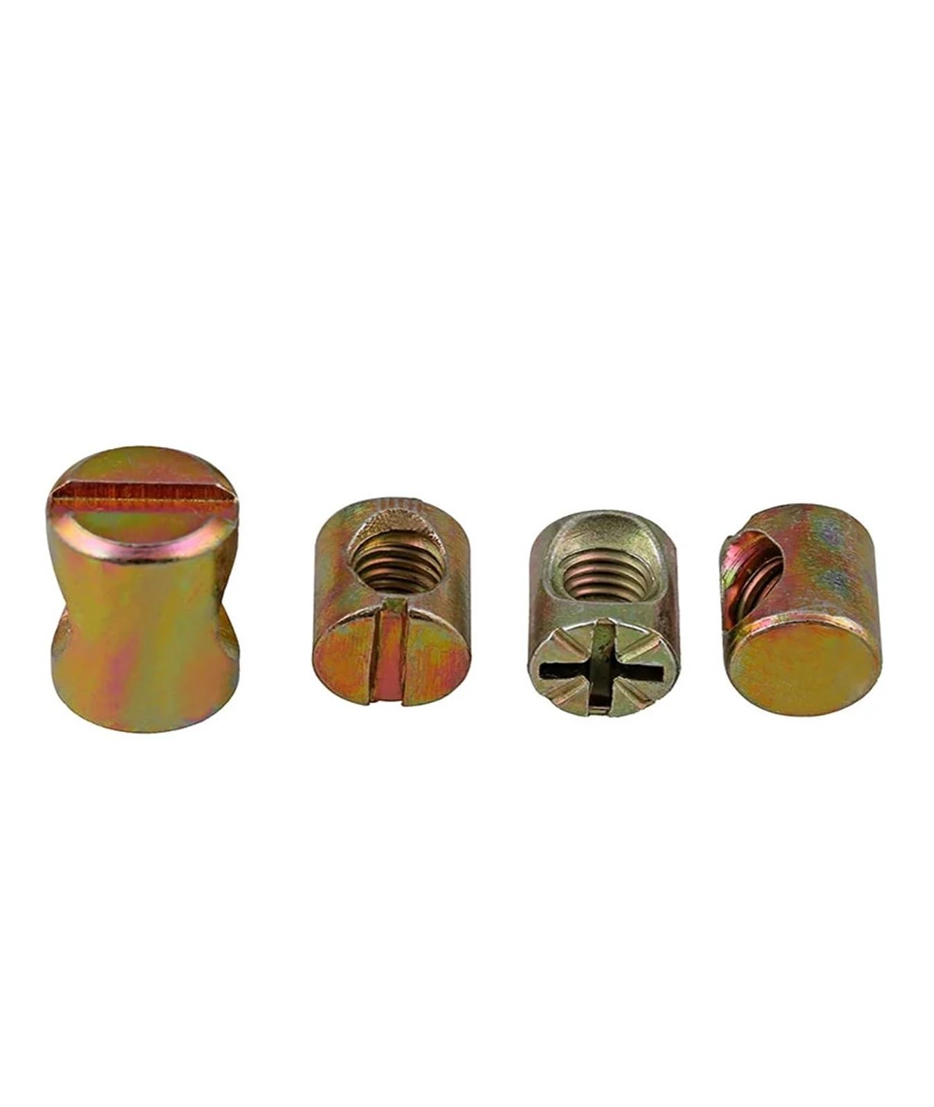 PULaif Furniture Barrel Nut Dowel, M6 M8 Barrel Bolts Cross Dowel Slotted Fittings For Beds Crib Chairs(10pcs,M8x15(Slotted Iron))