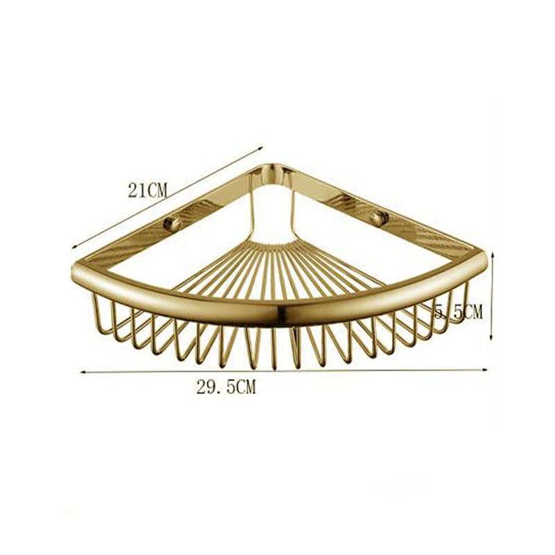 Vintage złota narożna półka prysznicowa 3-poziomowy organizer łazienkowy chromowany mosiądz uchwyt na szampon eleganckie akcesoria łazienkowe oszczędzający miejsce design do stylowych wnętrz