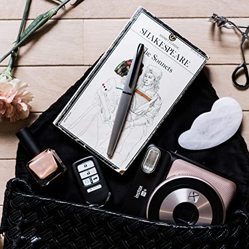 Image of Cross ATX Premium Brushed Chrome Fountain Pen with Polished Accents - Medium Nib, Smooth Writing, Luxury Gift Box