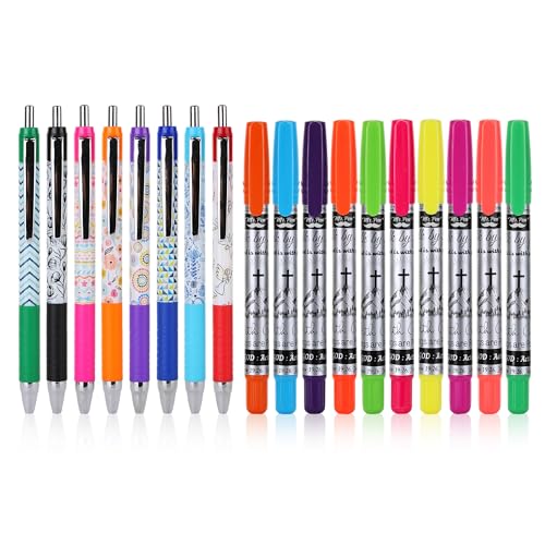 Mr. Pen Bible Journaling Kit, 18 Pack - 10 Gel Highlighters, 8 No Bleed Pens, Bible Pens and Highlighters, No Bleed, Gift