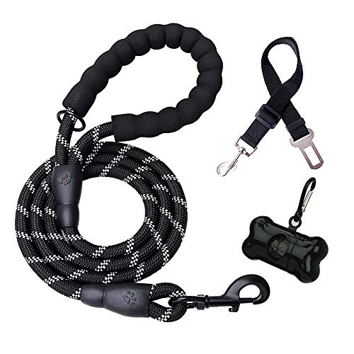 152 cm starkes Hundeleine mit bequemem gepolstertem Griff und reflektierenden Fäden,geflochtene Nylon-Trainingsleine mit robustem Metallverschluss für kleine