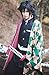 Demon Slayer Tomioka Giyuu Cosplay Costume Giyu Kimono Outfit Anime Cosplay Halloween XL Red/Green