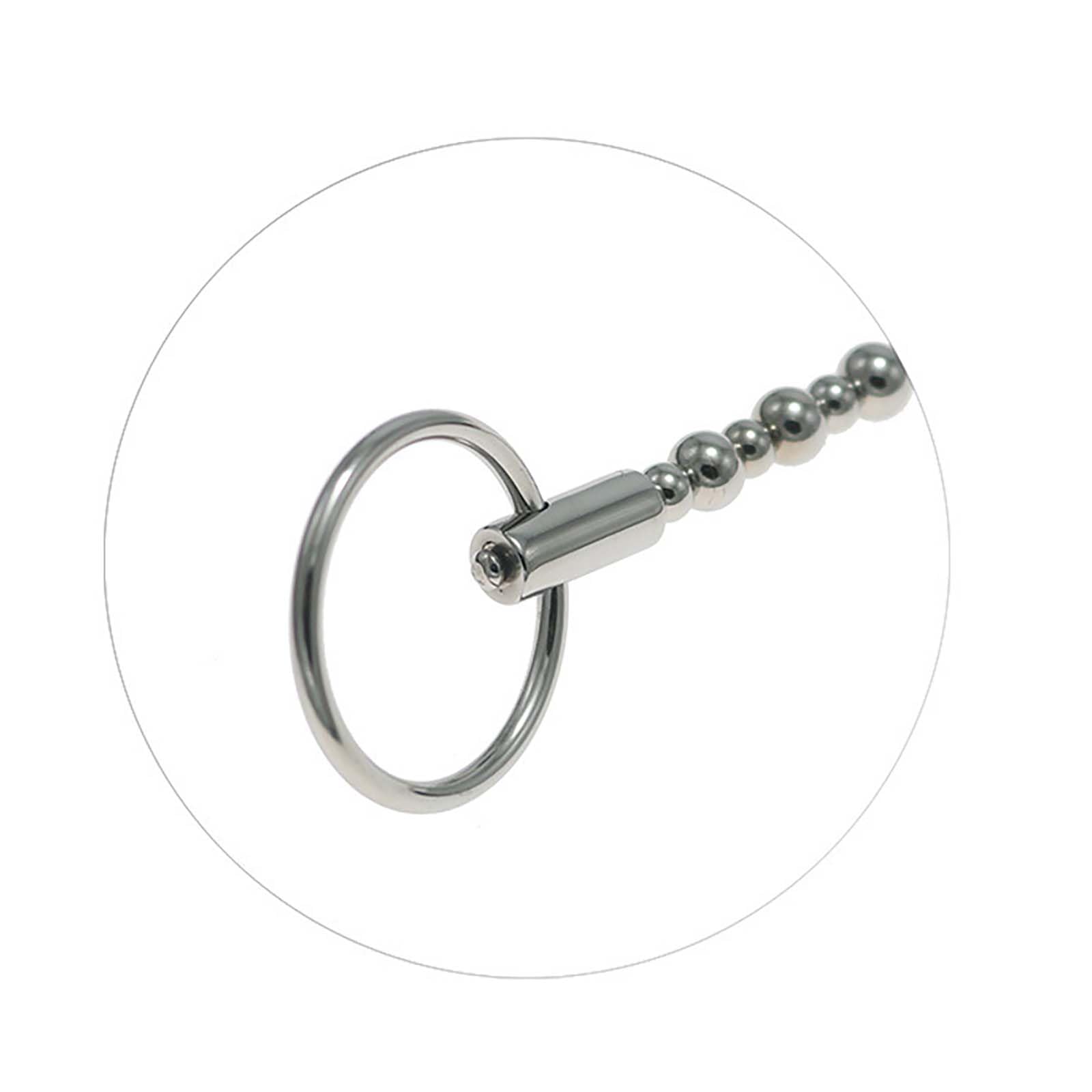 Asta da allenamento in acciaio inox con sfere lisce e anello per impugnatura, barella speciale per facilitare la minzione, set fitness maschile -D51IT (B:6+8mm)