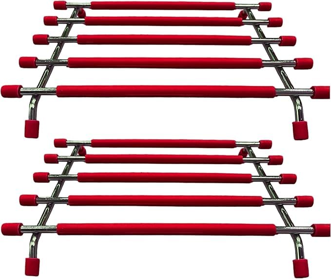Pro Home Kitchen Trivet Stand Premium Worktop Saver Stainless Steel Stand Heat Resistant Anti Slip For Hot Cooking Pots & Pans (Red