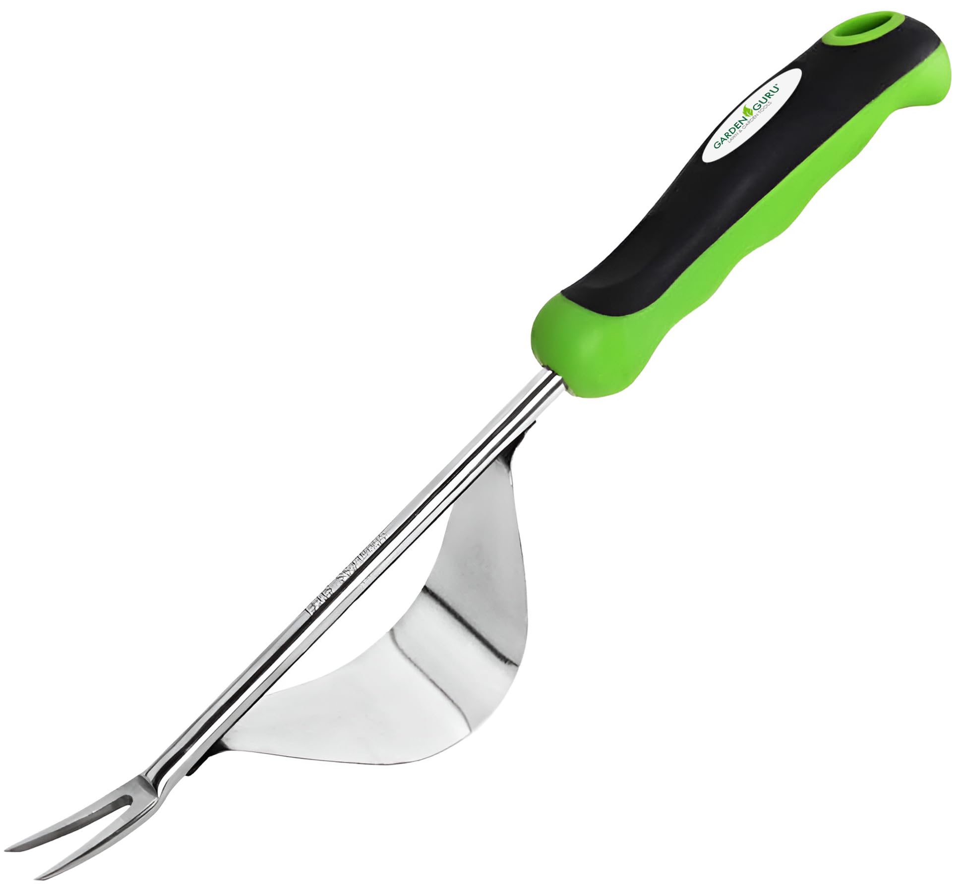 Garden Guru Dandelion Weeder Tool with Fulcrum - Rust Resistant Stainless Steel Weed Puller Weed Puller with Leverage Base, V-Shaped Fork Tip & Ergonomic Handle - for Planting & Weeding