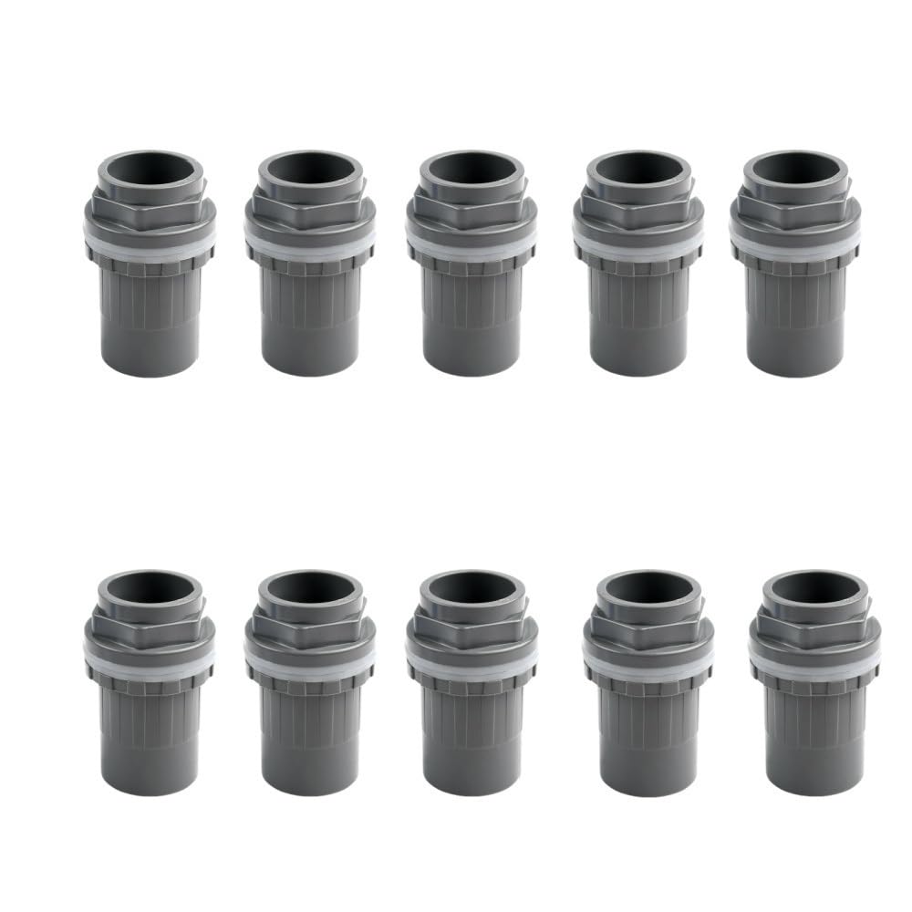 Water Tube Elbow 10PCS Thicken PVC Pipe Connectors for Drain, 20-50mm Fish Tank Garden Irrigation Aquarium Inlet Outlet Joints(Grey,32mm)