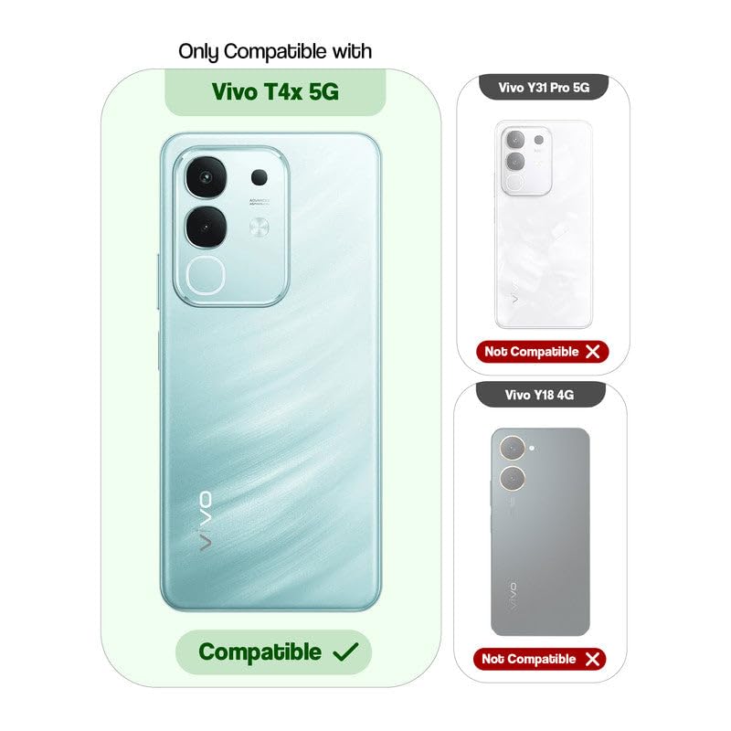 Image of Modern & Minimal Design Back Case and Cover for VIVO T4X| Shockproof Slim Design |Matte Finish Anti-Slip Durable Mobile Cover | TPU + Pc Cover | Blue