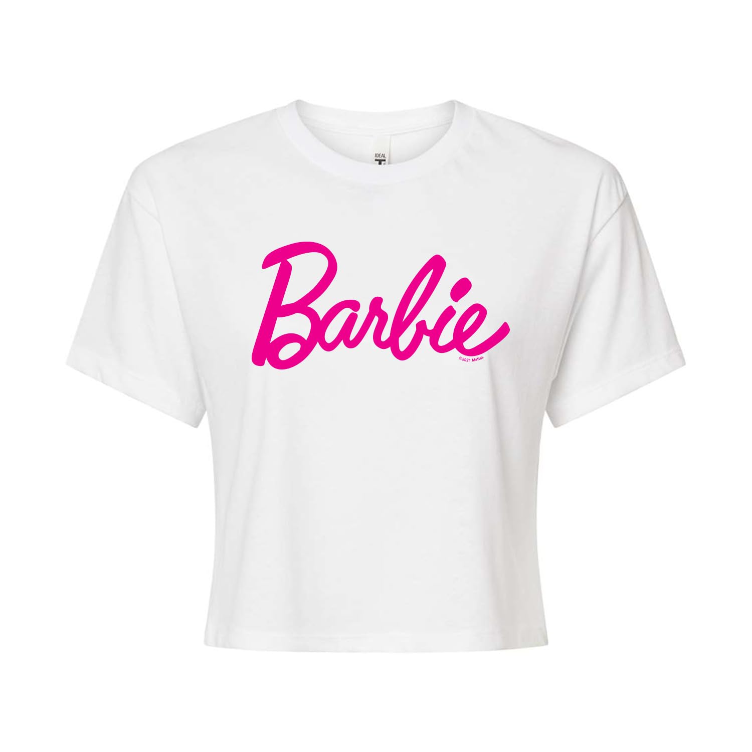 Barbie - Classic Logo - Juniors Cropped Cotton Blend T-Shirt