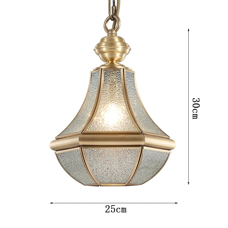 Lámpara colgante de cristal E27 de cobre para balcón y dormitorio individual 3