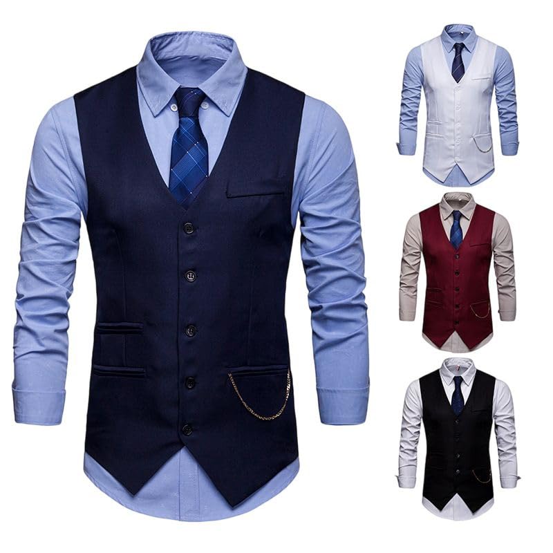 Chaleco de traje de hombre para ropa casual solución para vestir elegante 3