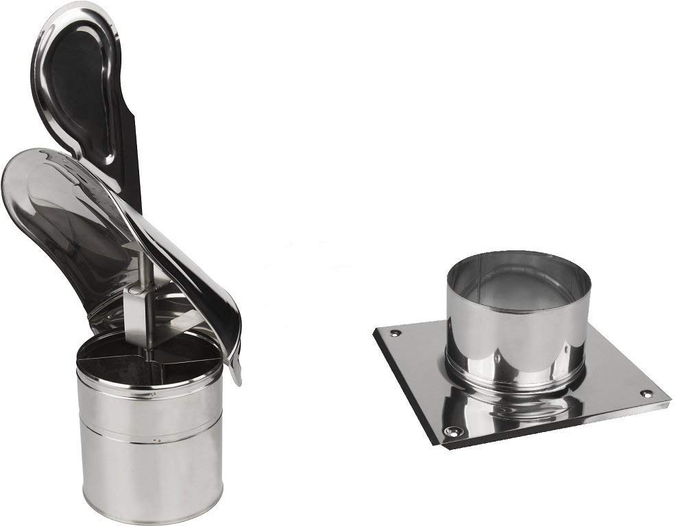 Inserto per camino SWING Ø 80-350 mm in acciaio inox con piastra di base