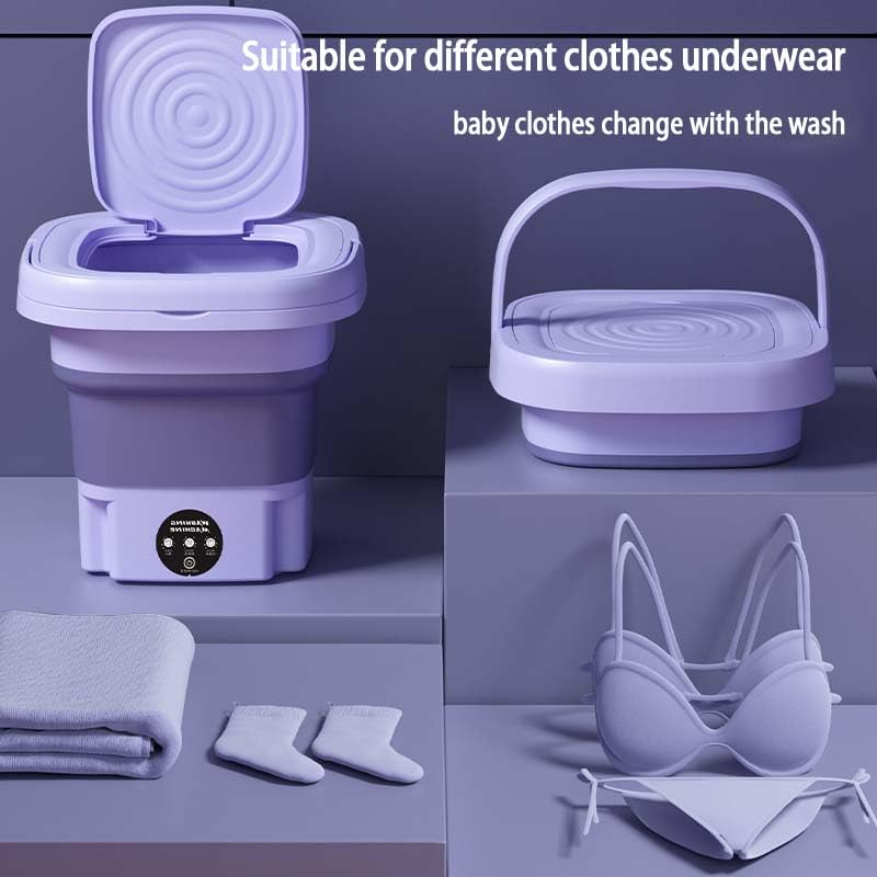 Mini Lavatrice Pieghevole 8L Portatile Mobile Lavatrice Ad Ultrasuoni, Lavatrice Piccola Lavatrice con Asciugatrice per Campeggio, Viaggio, 3 Modalità di Pulizia, Capacità (Verde)