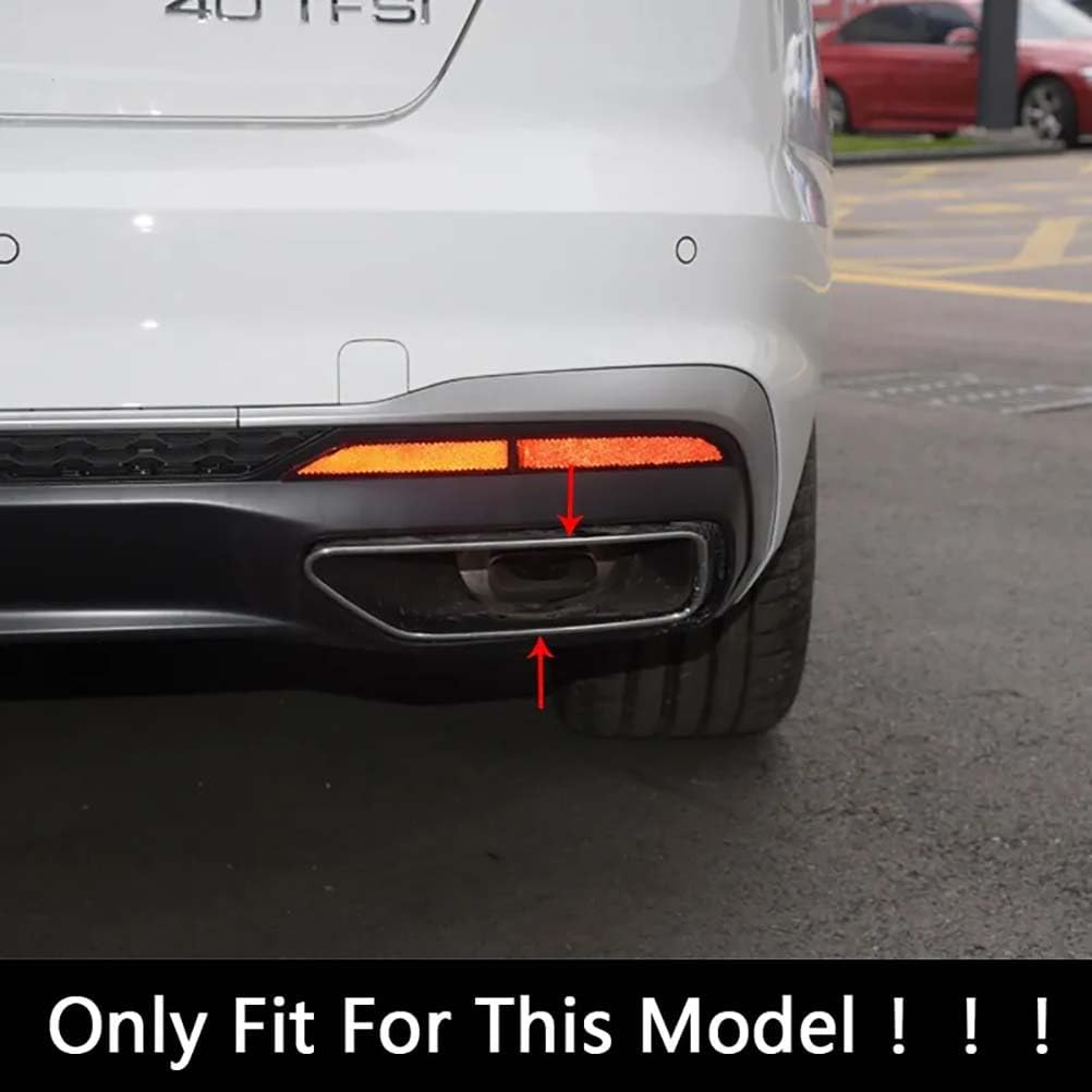Endrohrabdeckung Auspuffblende Für Audi A4 B9 A5 2020 2021,Schalldämpfer Auspuffrohrabdeckung Trim Car Styling Externes ZubehöR,B-Black