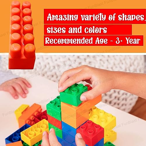 FunBlast DIY Plastic Building Blocks for Kids Puzzle Games for Kids, Toys for Children Educational & Learning Toy for Kids, Girls & Boys - (250+ Blocks with 38 Wheels) Multicolor (250 pieces) (Image - 5)