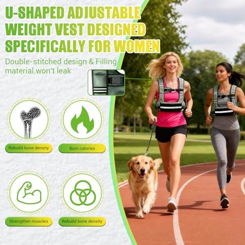 Image of Adjustable Weighted Vest for Women, 6-12lb U-Shaped Weight Vest for Walking