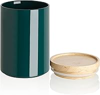 Vista 32 de SWEEJAR – Recipiente de cerámica para almacenamiento de alimentos, recipientes apilables con tapa hermética de madera para servir café molido, té