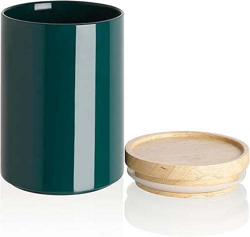 Miniatura 32 de SWEEJAR – Recipiente de cerámica para almacenamiento de alimentos, recipientes apilables con tapa hermética de madera para servir café molido, té