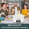HOMECOOKIN 8-Quart Programmable Slow Cooker with Timer Keep Warm - Small Kitchen Appliance for Family Dinners - Serves 6+ People (White)
