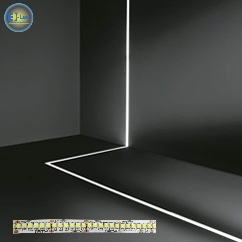 Strip HP LED 96W 24Vdc 5 METRI 1200 -LED- effetto luce continua colre bianco IP20 altissima luminosità fino a 7000 LM (4000K)