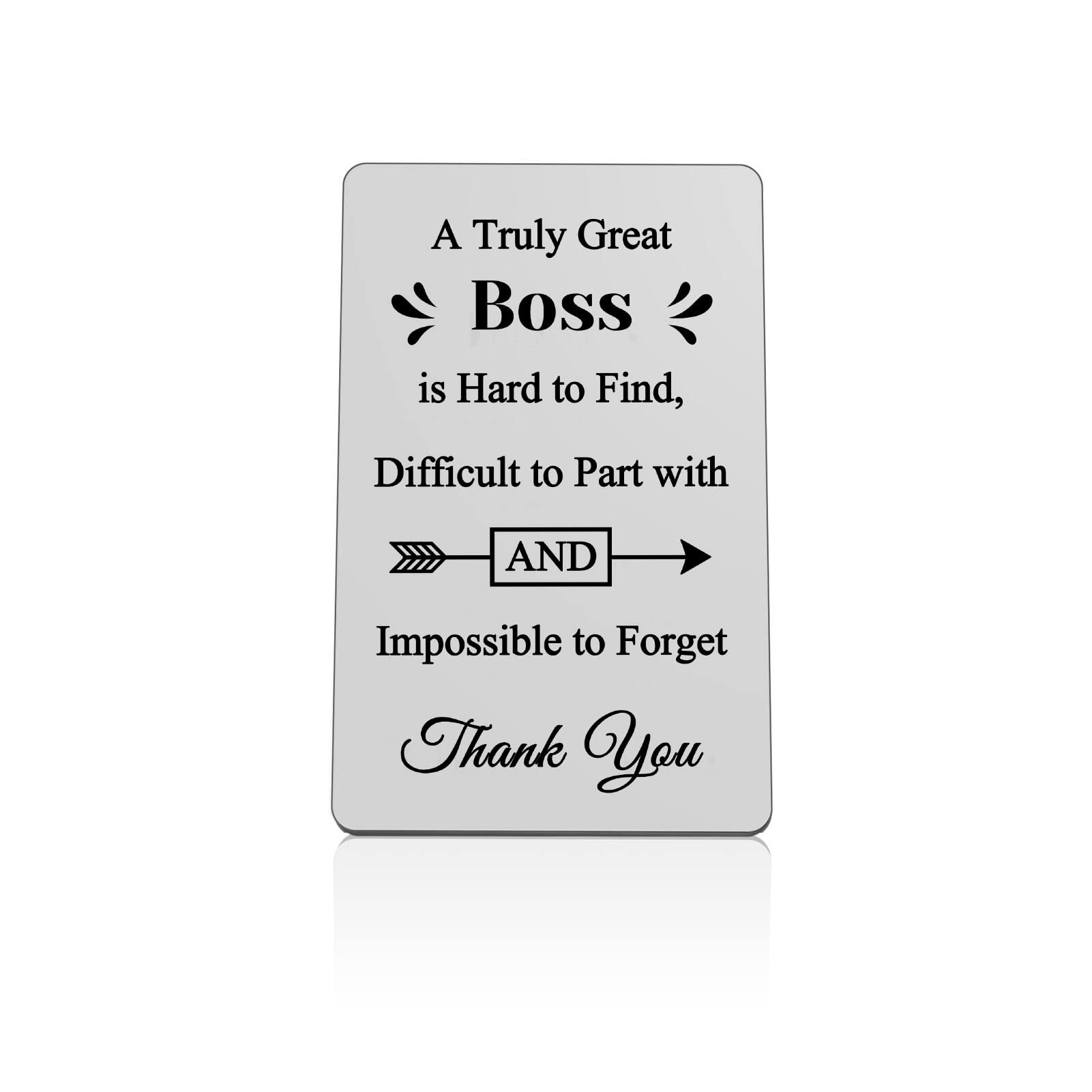 Boss Appreciation Gift Metal Wallet Card Boss Leaving Going Away Gift for Boss Mentor Bosses Day Gift for Boss Lady Coworker Boss Retirement Gifts Manager Director Leader Thank You Gifts Office Gifts