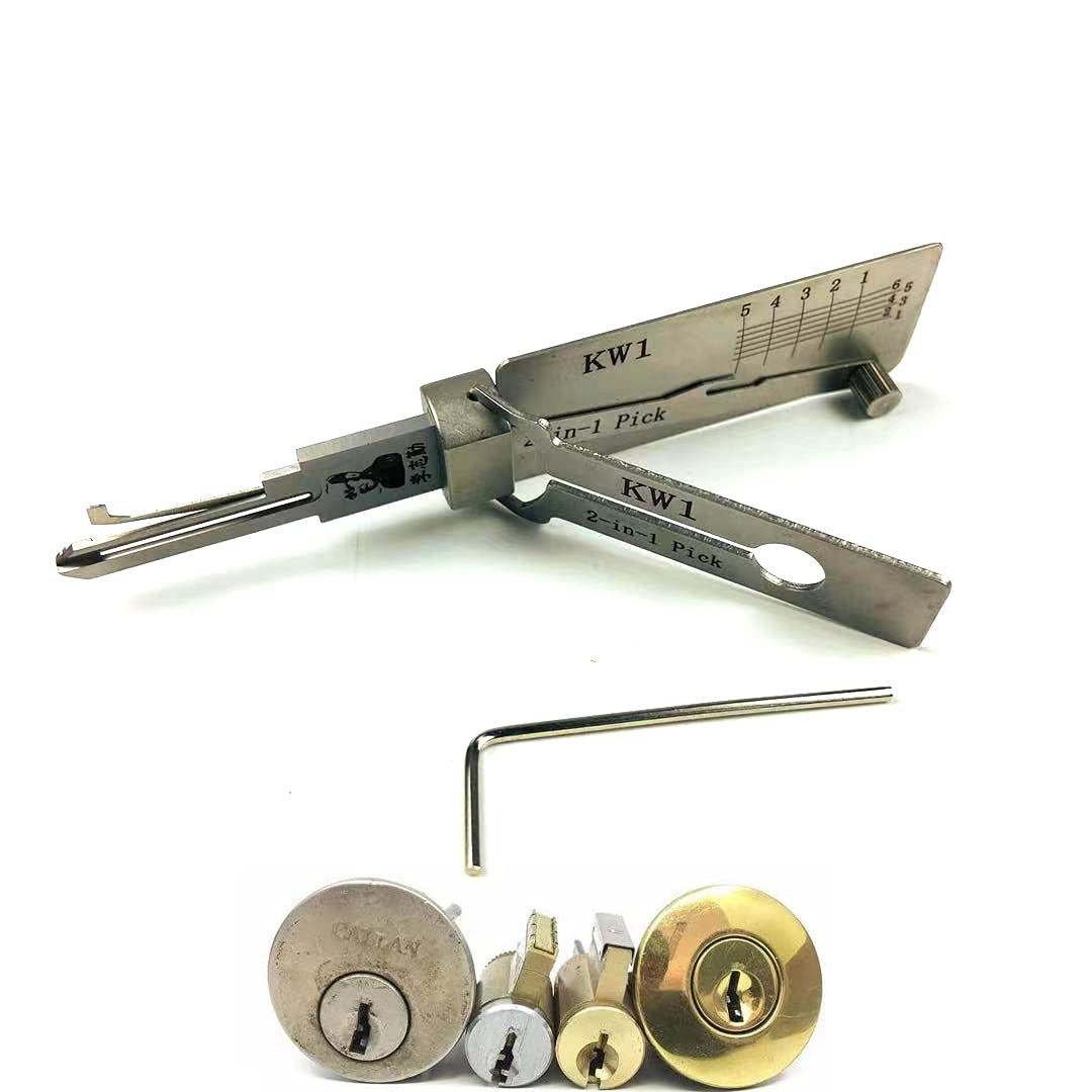 QiDAi KW1 - Set di strumenti professionali per lucchetti e grimaldelli, 2 in 1, apertura rapida per serrature civili