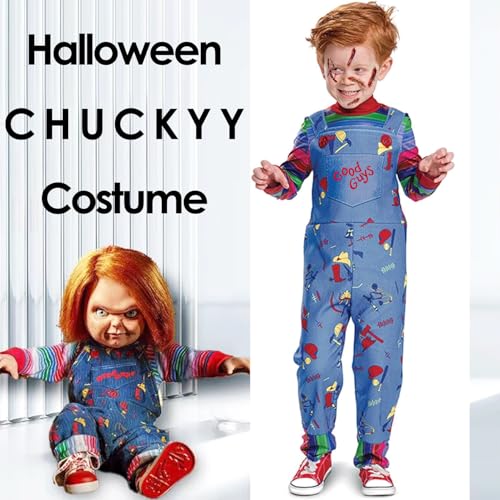 Disfraz Chucky para niños con accesorios y tatuajes miniatura 6