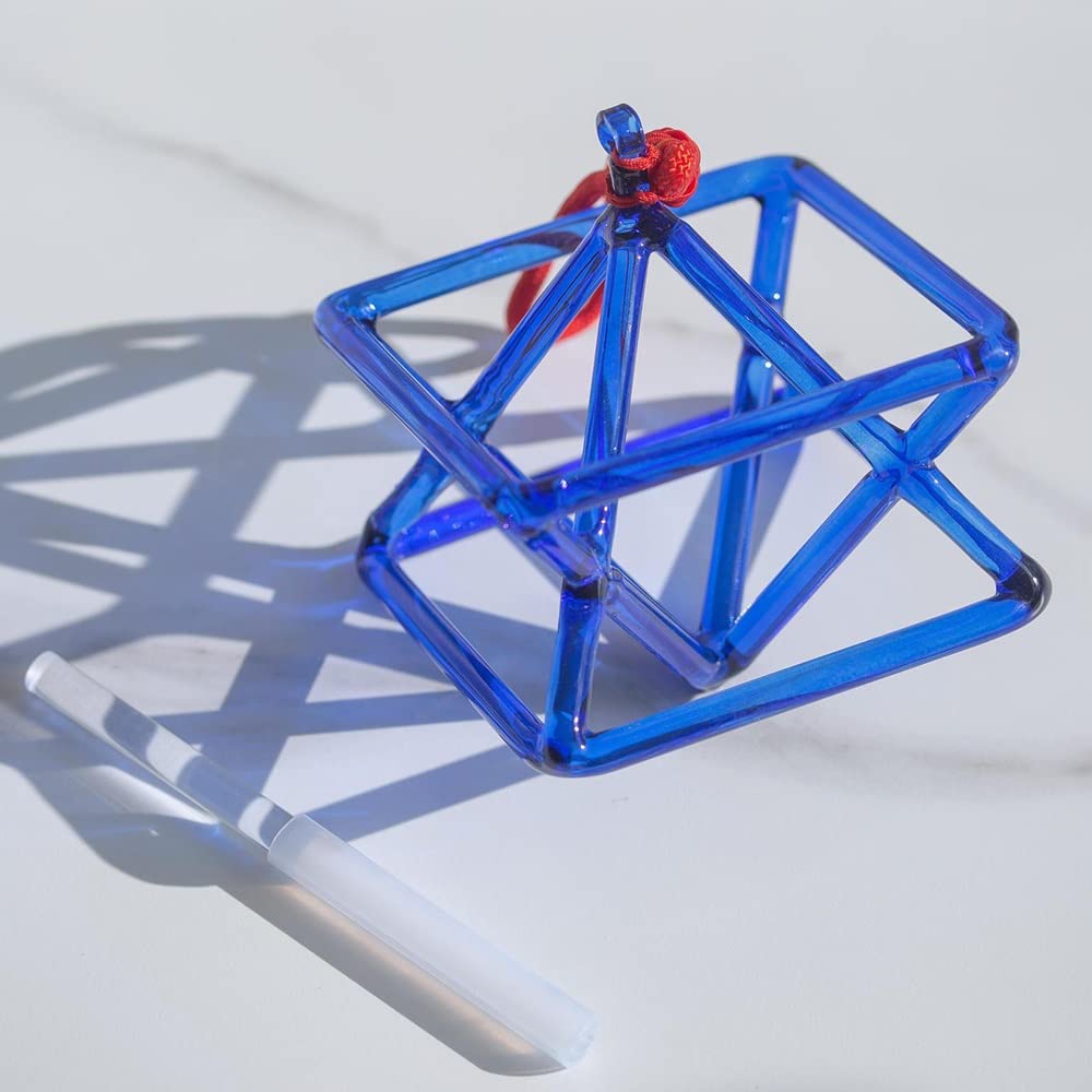 Piramide Di Cristallo Che Canta, For La Meditazione Curativa | Suono eccellente, strumento musicale di guarigione dei chakra perfetto, con percussore(5 Inch)