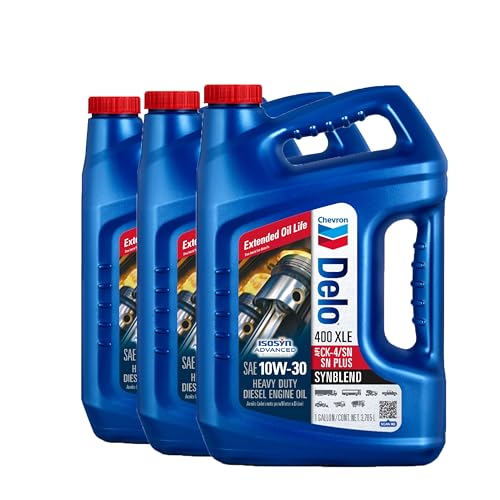 Image of Delo 400 XLE Heavy Duty Synblend Diesel Engine Oil 10W-30, 1 Gallon, Pack of 3