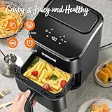 DEIME Air Fryer 3 Qt, Small Airfryer Digital Space Saving Compact, Bake, Reheat, Roasts for Quick Easy Meals, Mini Compact & Quiet, Nonstick & Dishwasher Safe Basket (Black)