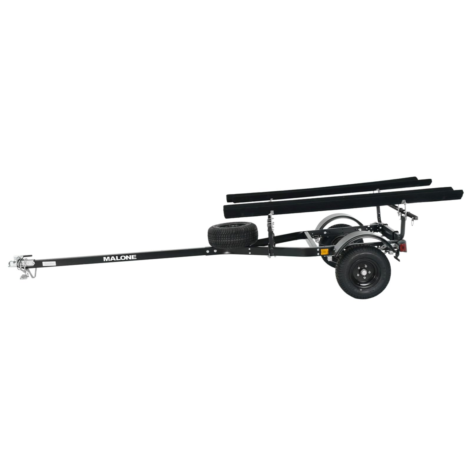 Malone MPG441B2-BLK MicroSport Off-Road 2 Kayak Trailer with 2 Bunk Kayak Carriers & Spare Tire | 20' / 800 lbs Capacity | Fully Submersible | Black Powder Coat Finish
