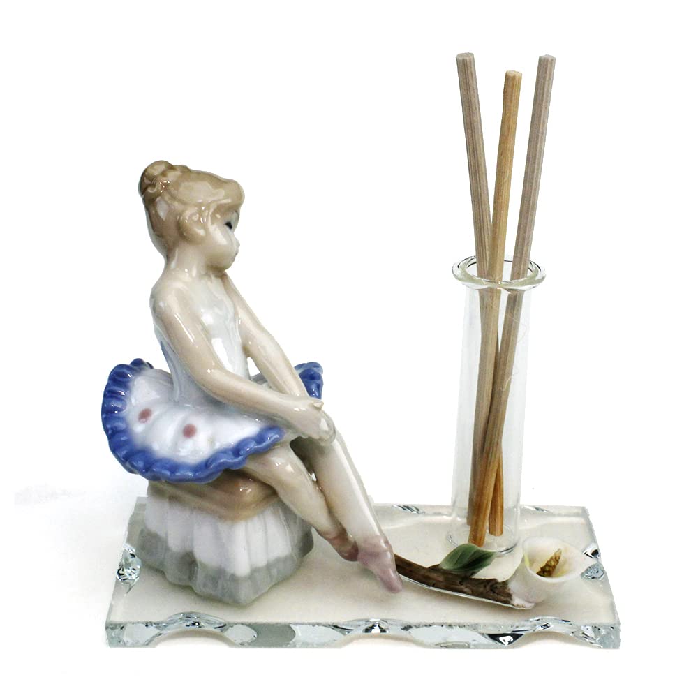 DLM 33207 (Kit 12 Pezzi) Profumatore in Vetro e Porcellana Ballerina Dance Musica in Porcellana Battesimo Comunione Diffusore Profumo Ambienti bomboniera