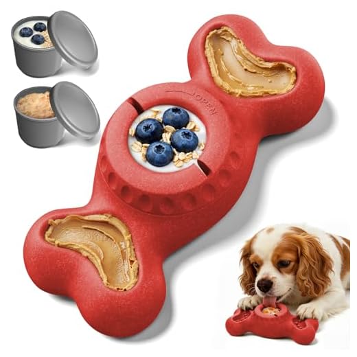 PETSWEET 3-in-1 Enrichment Dog Toy for Aggressive Chewers, Frozen Treat Toy & Interactive Treat Dispenser with Peanut Butter Grooves, Long Lasting Chew Toy for Large Dogs, Easy to Clean, Red