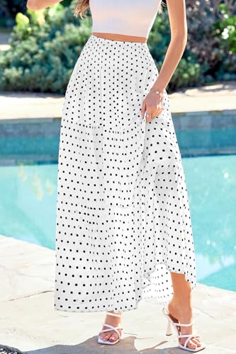 Image of CFLONGE Summer Maxi Skirts for Women 2026 Trendy Floral A Line Boho Skirt