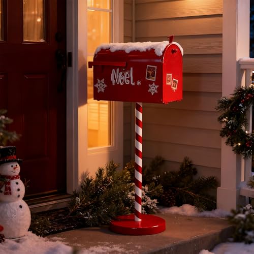 Boîte aux lettres de Noël en métal stable et facile à monter