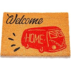 BETTER WITH FRIENDS Felpudo de Fibras Naturales con Base Goma 60cm x 40cm. Furgoneta Camper, casa móvil, Limpiador de Zapatos sucios de casa Retro rústico