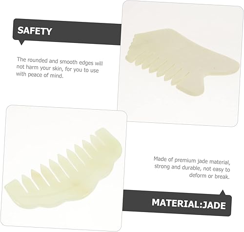 Miniatura 3 de 2 unids peine de jade cuero cabelludo masaje desenredante peine herramienta de raspado muscular cuerpo Guasha Junta de eliminación de arrugas Jade,