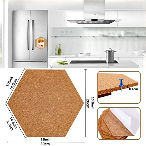 Feelmate CB001 Hexagon Cork Board Tiles Self Adhesive 8 Pack Large Corkboards thumb #1
