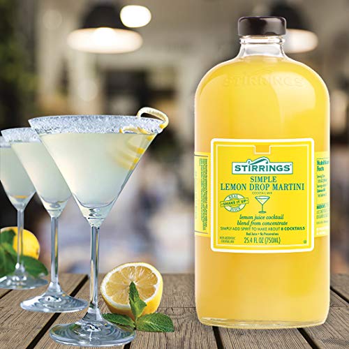 Stirrings | Premium Cocktail & Martini Drink Mixers with Real Juice | Simply Add Spirits | 750ml Jars (Simple Lemon Drop Martini) - Thumbnail 3